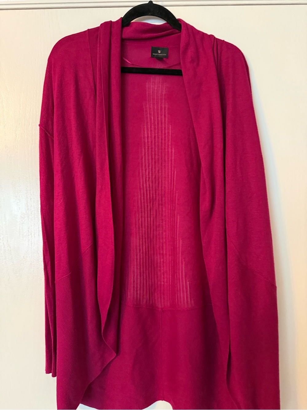 Worthington Open-Front Cardigan Sweater - Fuchsia